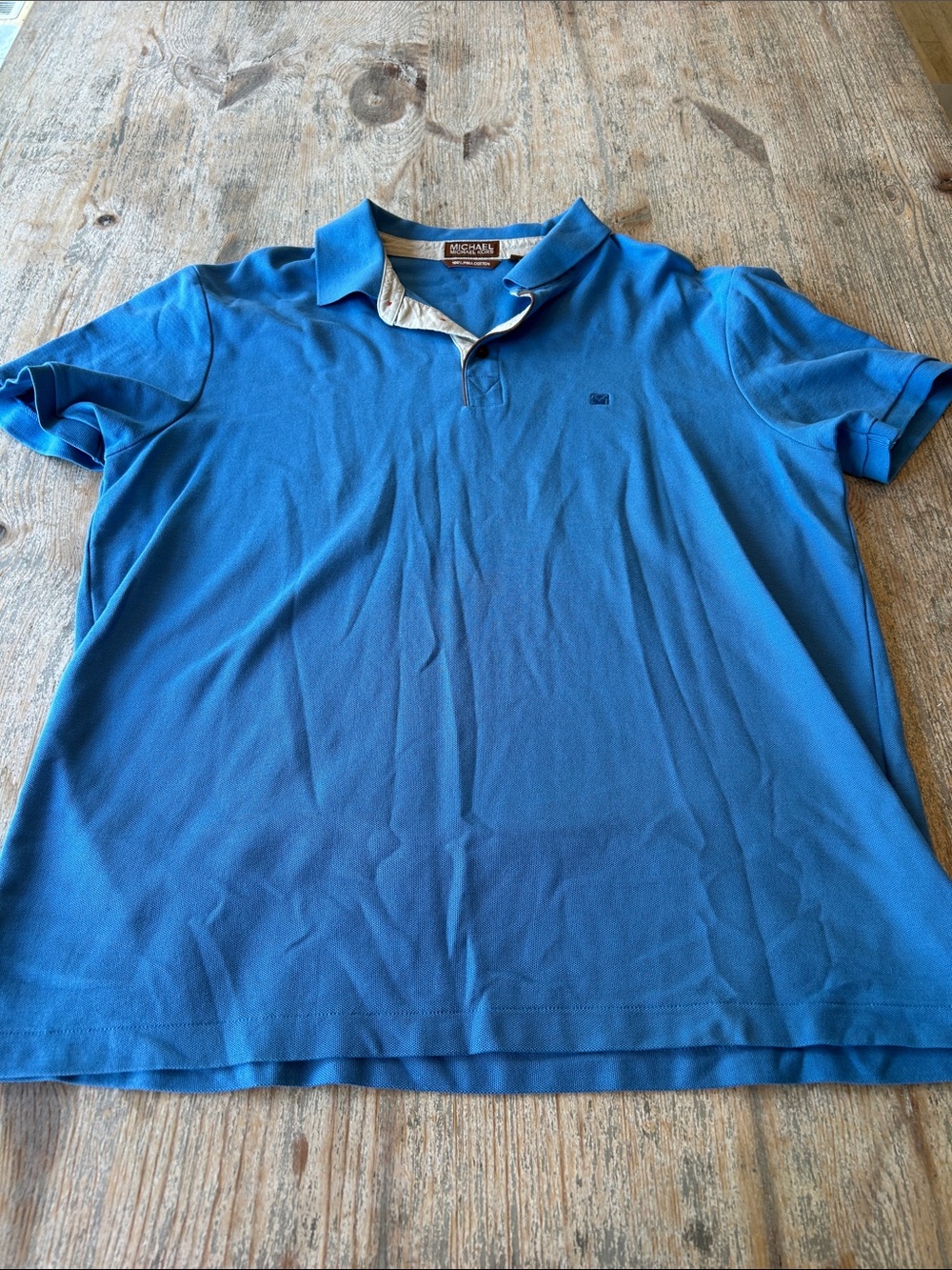 Michael Kors Men’s Bright Blue Polo Shirt with Contrast Trim